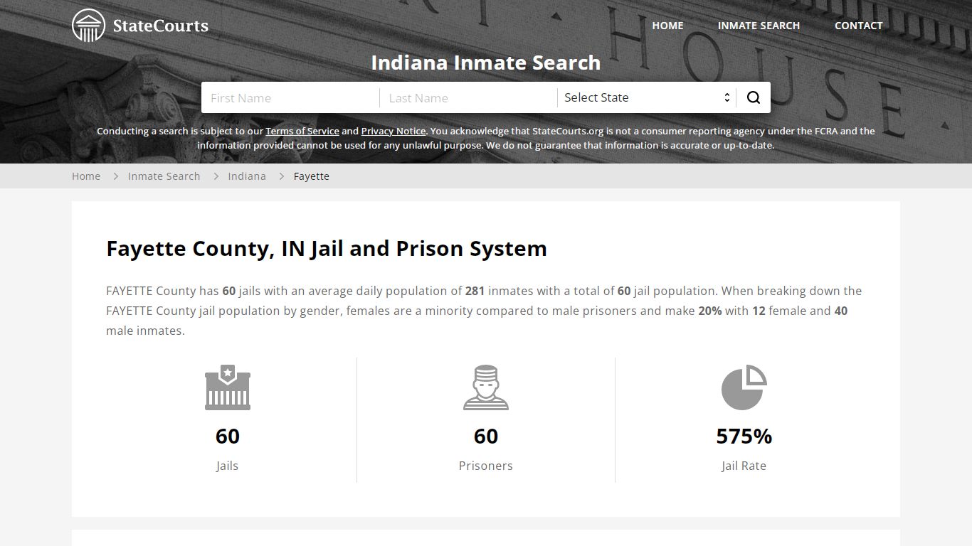 Fayette County, IN Inmate Search - StateCourts